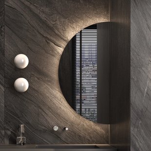 Toiletspiegel Martens & Meijer Sun 40x80 cm Incl. Indirecte Verlichting Ronde Zijde, Beide Kanten te Bevestigen