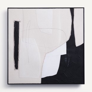 Gecollageerde en beschilderde stoffen muurkunst, Snoh