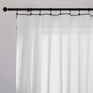 Katoenen glasgordijn met schuifzoom, Anahi