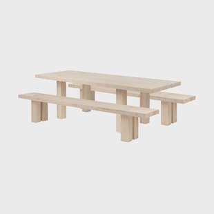 Hem Max eettafel met banken 250 cm Essenhout