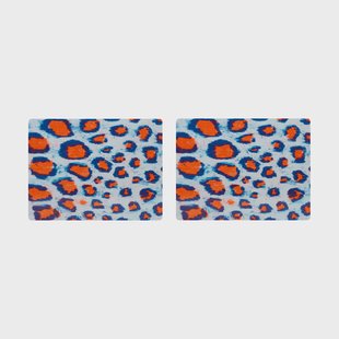 Hem Monster placemat 30x40 cm 2-pack Coral-white-ultramarine blue
