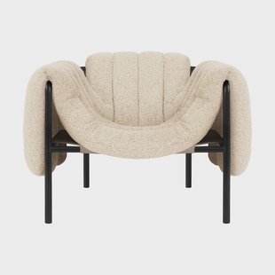 Hem Puffy loungefauteuil Eggshell-black grey