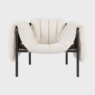 Hem Puffy loungefauteuil Natural-black grey