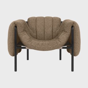 Hem Puffy loungefauteuil Sawdust-black grey