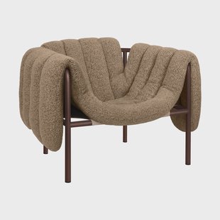 Hem Puffy loungefauteuil Sawdust-chocolate brown