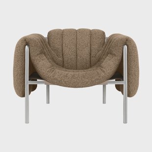 Hem Puffy loungefauteuil Sawdust-roestvrij staal