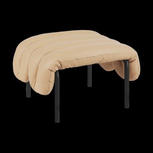 Hem Puffy ottoman 58x67 cm Sand leather-black grey