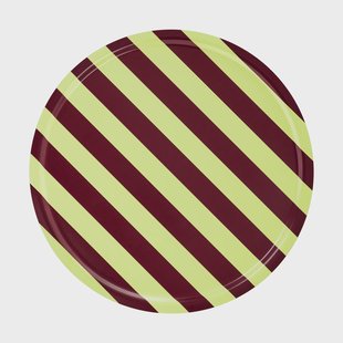 Hem Stripe dienblad Large Ø65 cm Butter-burgundy