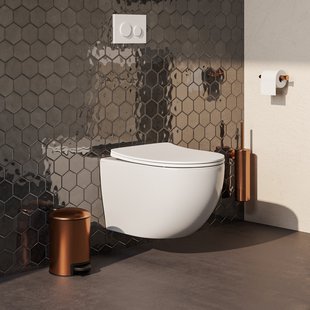 Wandcloset BRAUER Tornado Keramiek Hoogglans Wit Inc. Gekleurde Rozetten