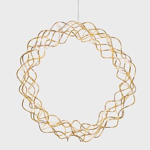 Star Trading Curly krans met LED-licht 30 cm Messing