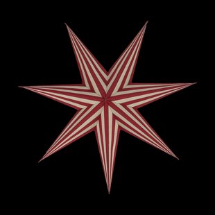 Scandi Living Bare adventsster wit-rood gestreept 45 cm