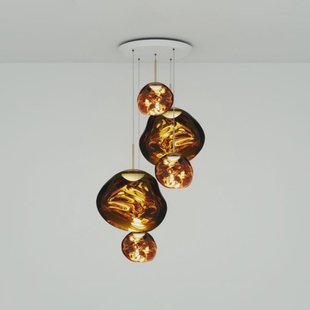 Melt Large Round hanglamp, Ø 95 cm, goud Tom Dixon - Woonkamer - Designer - Kunststof - Meerdere lampen
