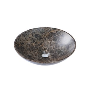 Saniclass Noche Waskom 42x42x12cm - rond - gemeleerd natuursteen - Dark Emperador SW1242435