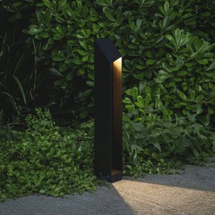 MARSET LED sokkellamp Domus, hoogte 55 cm, zwart, aluminium