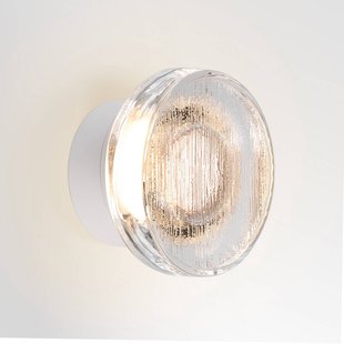 MARSET LED buiten wandlamp Roc, Ø 17 cm, wit/doorschijnend