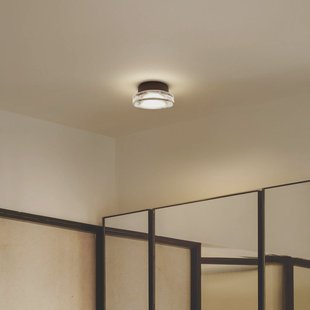 MARSET LED buiten wandlamp Roc, Ø 17 cm, zwart/doorschijnend