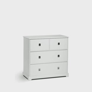 Mavis Smögen dressoir wit, 4 laden, chroom