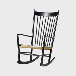 Fredericia Furniture J16 schommelstoel Naturel-zwartgelakte eik