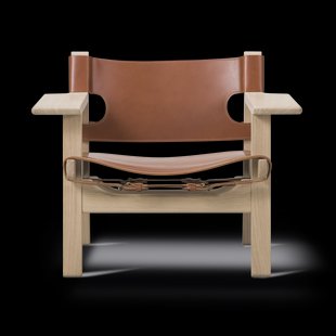 Fredericia Furniture De Spaanse stoel fauteuil Leer cognac-gezeepte eik