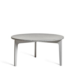 Mavis Höllviken salontafel Ø80 cm kalksteen, lichtgrijs onderstel