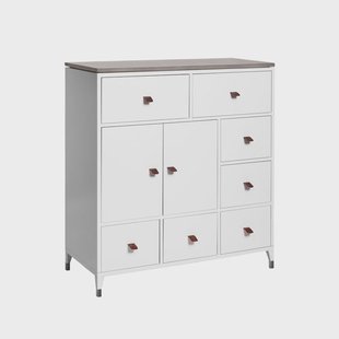 Mavis Abisko dressoir wit, bovenblad in beton
