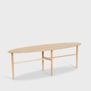 Mavis Crest salontafel ovaal eik witpigment helderlak, ovaal