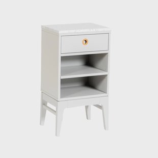 Mavis Höllviken nachtkastje Lichtgrijs-witte marmeren blad-1 lade