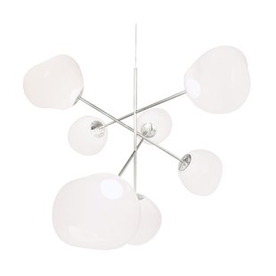 Tom Dixon Melt Chandelier large hanglamp LED 196 cm Opal-silver