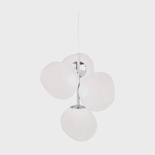Tom Dixon Melt Chandelier mini hanglamp LED 63,4 cm Opal-silver