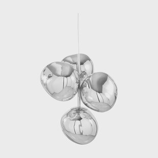 Tom Dixon Melt Chandelier mini hanglamp LED 63,4 cm Zilverkleurig