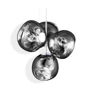 Tom Dixon Melt Chandelier small hanglamp LED 103 cm Zilverkleurig