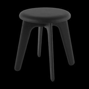 Tom Dixon Slab poef 45x55 cm Black ash-black leather