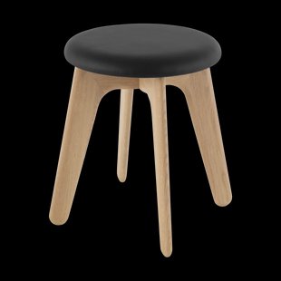 Tom Dixon Slab poef 45x55 cm Natuurlijk eiken-zwart leer