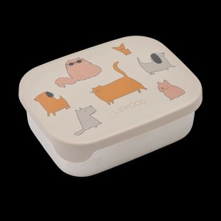 Liewood Arthur broodtrommel 13,5x17 cm Cats and Dogs-Sandy