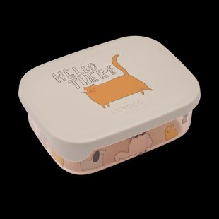 Liewood Arthur broodtrommel 13,5x17 cm Cats and Dogs-Sandy