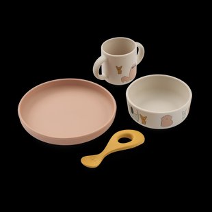 Liewood Vivi printed serviesset 4-delig Cats and Dogs-Sandy