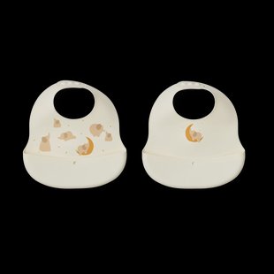 Liewood Ember bedrukt slabbetje 2-delig Elephant-Creme de la creme