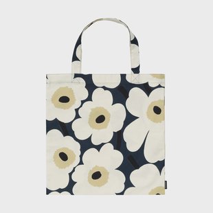 Marimekko Pieni Unikko tas 44x43 cm Midnight blue-Cream-Hay