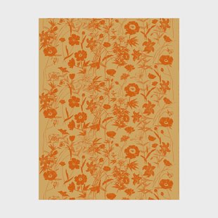 Marimekko Perenna katoenen stof Caramel-burnt orange
