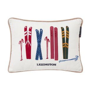 Lexington Skis and Poles eko. fluweel katoen kussen 30x40 cm White-multi