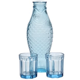 Serax Fish&amp;Fish By Paola Navone Karaf En Glazen Set Blue