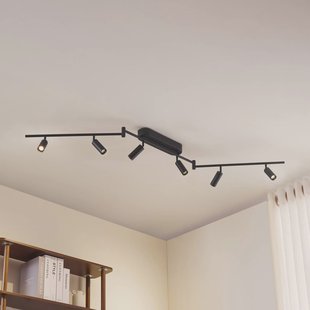 Lindby LED plafondlamp Eldrin, 6-lamps, spots, zwart