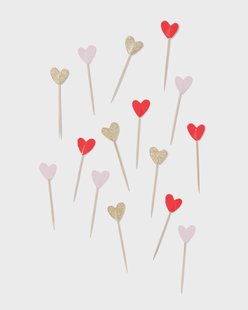 HEMA Cocktailprikker 9cm hartjes - 15 stuks