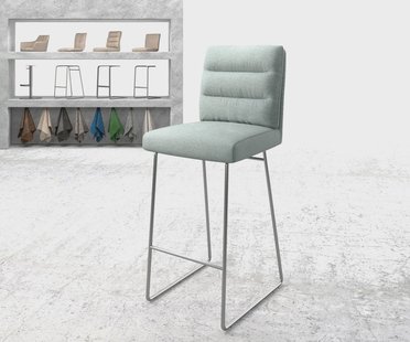 DELIFE Barstoel Pela-Flex stripes mint slipframe roestvrij staal