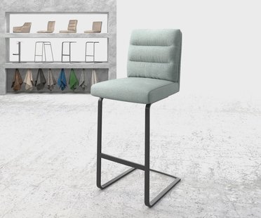 DELIFE Barstoel Pela-Flex stripes mint sledestoel vlak metaal