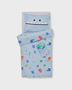 HEMA Peuterdekbedovertrek 120x150cm flanel monsters (blauw)