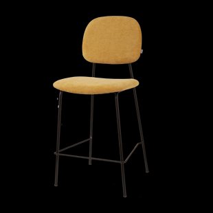 Jasmijn barkruk warm oker - zwart onderstel - 65 cm