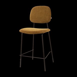 Jasmijn barkruk mosgroen - zwart onderstel - 65 cm