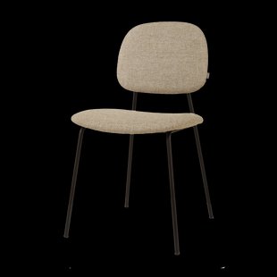 Jasmijn eetkamerstoel taupe melange - zwart onderstel