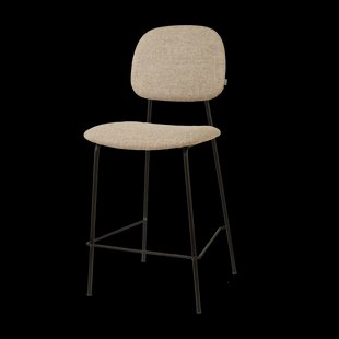 Jasmijn barkruk taupe melange - zwart onderstel - 65 cm